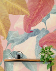 Papier Peint Exotique - Feuilles Et Plantes Tropicales Colorées