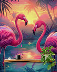 Papier Peint Enfant - Flamants Roses Dans L’eau