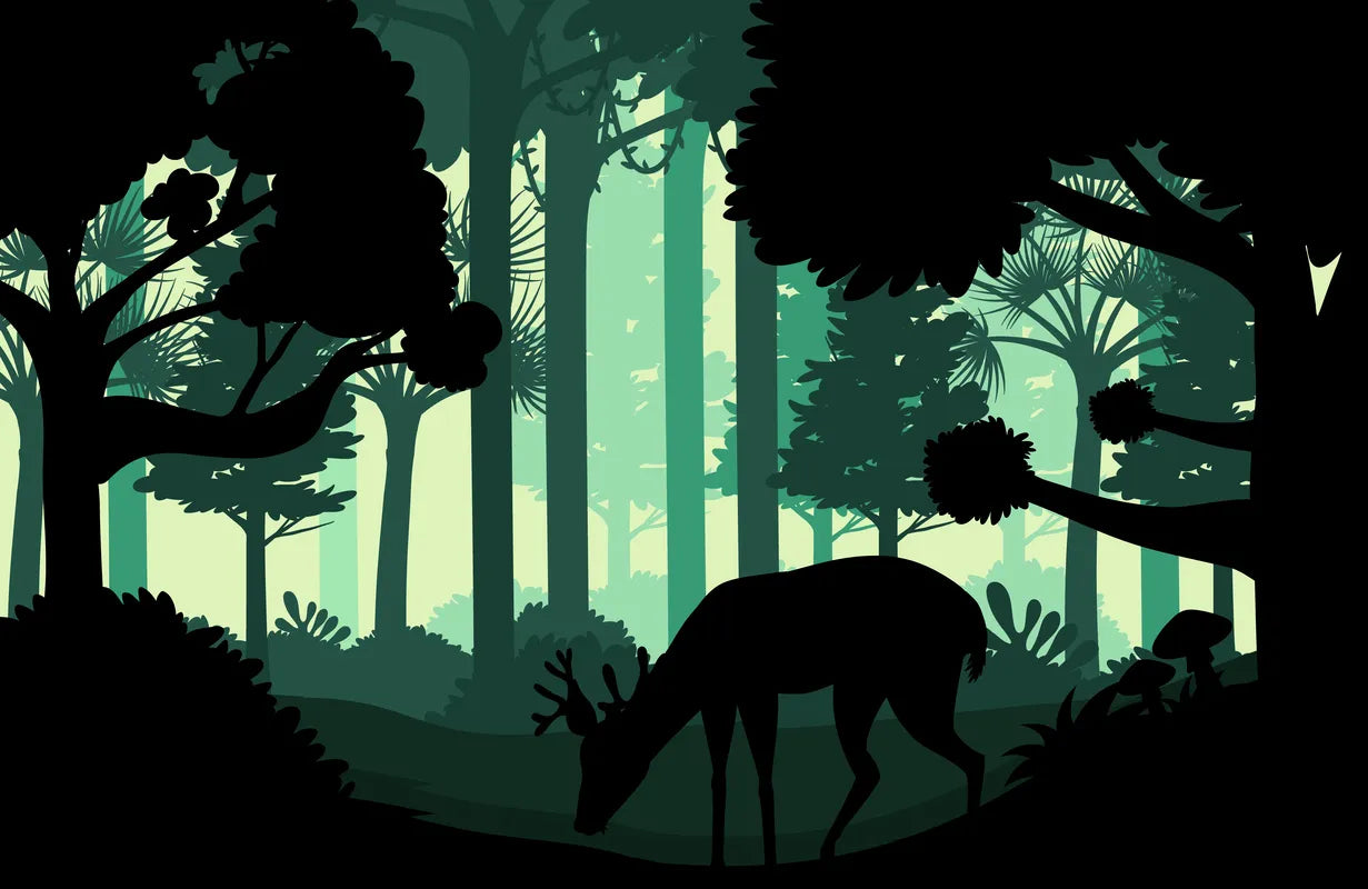 Forest Wallpaper - Shadowy Deer in the Glade