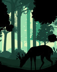 Forest Wallpaper - Shadowy Deer in the Glade